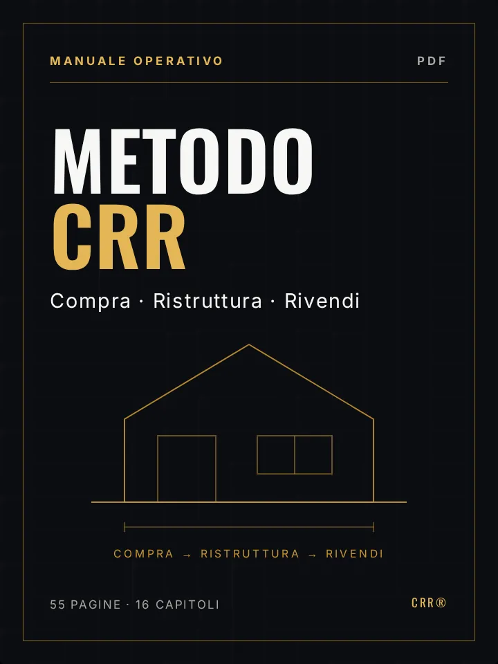 Copertina digitale del Manuale Metodo CRR, Compra · Ristruttura · Rivendi, in formato PDF.